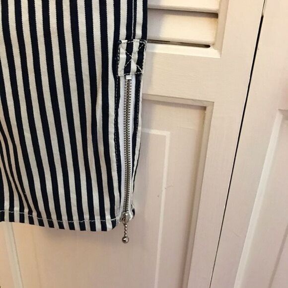 Current Elliott Pant Size 29 The Cropped Lexton Blue White Stripe Zipper Hemline - Picture 8 of 10